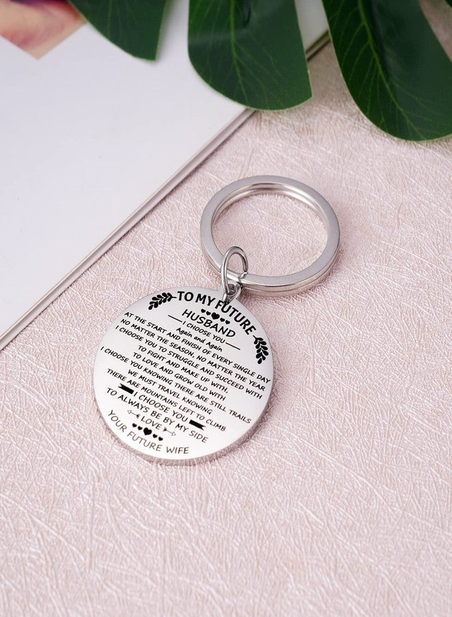 Aesnefe To My Future Husband Keychain Gifts for Him, Engagement Gift for Fiance, Romantic Keyring Gift for Valentines Day Wedding Anniversary Birthday Christmas from Wife - Image 3